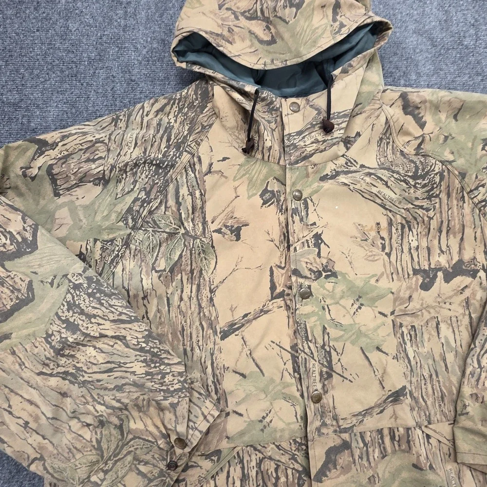 Vintage Cabelas Realtree Camo Goretex Jacket Mens XL XLarge Made In USA Snap Zip